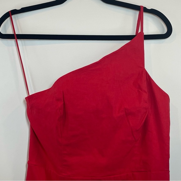 NWT By Anthropologie One-Shoulder Slim Midi Dress in Red Size Medium - Picture 11 of 15